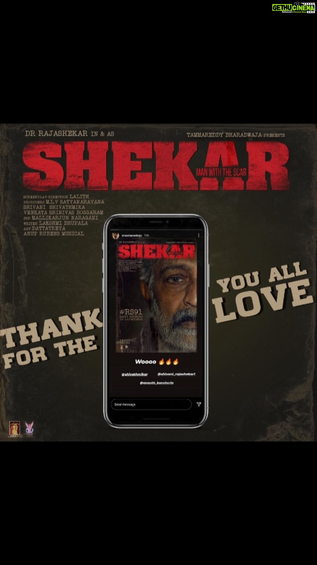 Shivani Rajashekar Instagram - #Shekar #RS91 #Rajashekar #rajasekhar #srrajashekar