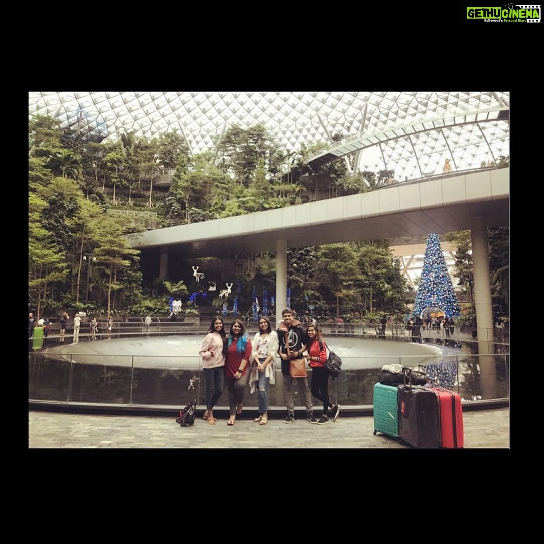 Shivani Rajashekar Instagram - Day 1 at the #JewelChangiAirport #Singapore2019 #thecousinstrip 😎🙆♀️ Jewel Changi Airport