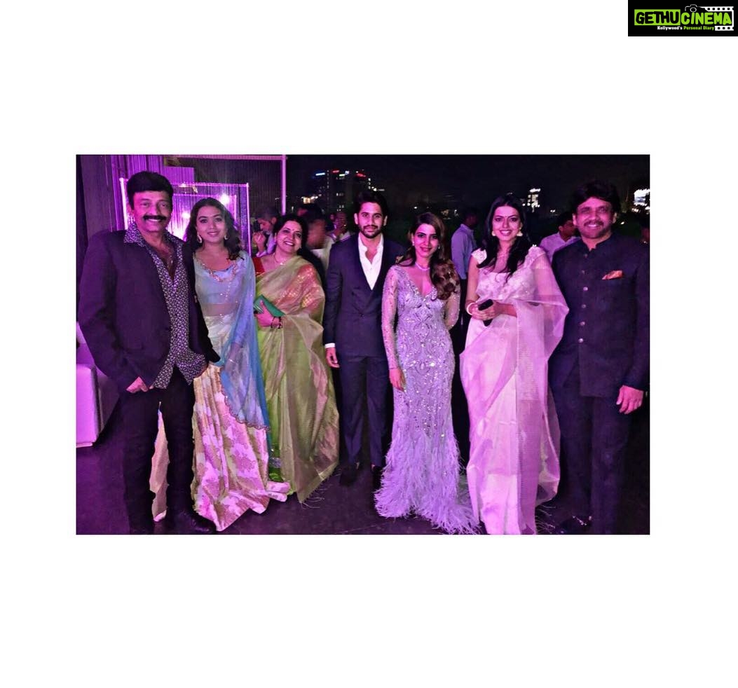 Shivani Rajashekar Instagram - About last night ... Us with THE Dream couple #chaysam ❤️ Wishing u both A very happy married life !😊 @samantharuthprabhuoffl