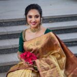 Smruthi Venkat Instagram - அனைவருக்கும் இனிய பொங்கல் நல்வாழ்த்துக்கள் ✨ Saree @shadhan_creations Pc @shadowsphotographyy Mua @lakshmiajay_makeupartistry Hair @durga_hair_stylist