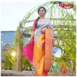 Smruthi Venkat Instagram - This subtle drape will make you feel like a queen! Be effortlessly Elegant ! Beautiful contemporary Grey Kanjeevaram with Classic Big border from @rajmahal_official Saree @rajmahal_official