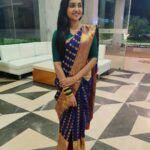 Smruthi Venkat Instagram - Saree love forever✨ #saree #dressup #weddings #sareelove #traditional #blueandgreen 💚💙
