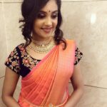 Smruthi Venkat Instagram - #sareelove ❤️ H&M @promakeup_bridal_studio @shuanabeauty ❤️ Blouse @mabia_mb ❤️❤️
