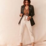 Sonali Bendre Instagram - Wearing this 20-year-old jacket and it’s safe to say… both of us have aged well 😌😉 . . . #Vintage #Reuse #SustainableFashion #UpcycledClothing #OldIsGold #ReuseRevolution