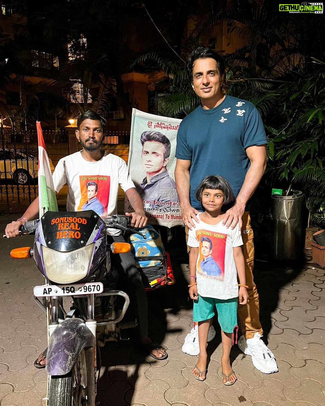 Sonu Sood Instagram - A man named Ram Prasad Bhandari and his little daughter showed up at my doorstep recently, all the way from Telangana, I was left feeling really humbled after meeting them. The man was in a coma a while ago and all the doctors had given up on him. But fortunately, we were able to provide help on time and his life could be saved. The look in the girl’s eyes was priceless and the experience of seeing him happy and healthy standing in front of me was amazing, moments like this motivate me to work harder towards the cause, these are the blessings that make you realise the ripple effect that one small good deed can do. @sood_charity_foundation