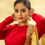 Sreemukhi Instagram - SAREGAMAPA ❤️✨ Styling @hemamanohar1 Outfit @anika_label Earrings @bcos_its_silver PC @chinthuu_klicks Make up @nookesh.malla Hair @shivaji_makeup_studios #sreemukhi #saregamapa #zeetelugu