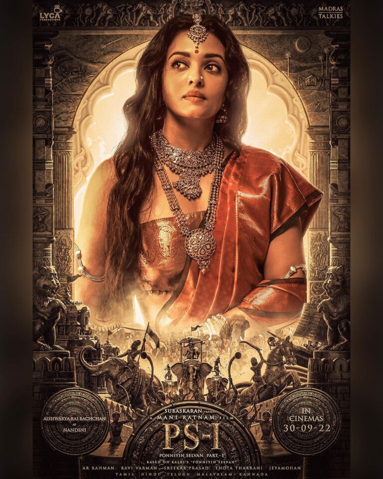 Suhasini Maniratnam Instagram - Vengeance has a beautiful face! Meet Nandini, the Queen of Pazhuvoor! #PS1 releasing in theatres on 30th September in Tamil, Hindi, Telugu, Malayalam and Kannada. 🗡@madrastalkies @lyca_productions #ManiRatnam @arrahman @the_real_chiyaan @jayamravi_official @karthi_offl @aishwaryaraibachchan_arb @trishakrishnan @aishu__ @sobhitad | Prabhu | @r_sarath_kumar @actorjayaram_official @joinprakashraj | Jayachitra | @rahman_actor @iamvikramprabhu @ashwinkakumanu @lal_director @radhakrishnan_parthiban @riyazkhan09 @mohanraman0304 @primevideoin @arjunchidambaram @babuantonyactorofficial @r_varman_ | ThotaTharrani | @sreekar.prasad | Jeyamohan | @siva_ananth @brinda_gopal @ekalakhani | VikramGaikwad | @kishandasjewellery @ny_vfxwaala @redchillies.color @vidhyasubramanian_art | Kumaravel | @gopiprasannaa @johnsoncinepro @ajayjohns2018