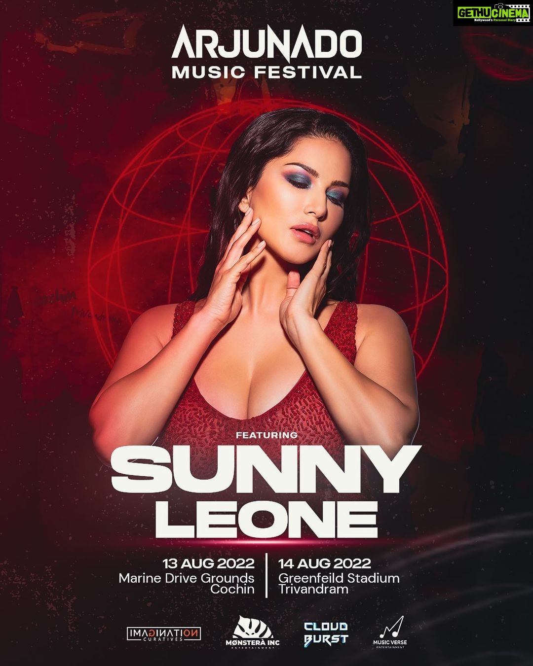 Sunny Leone Instagram - Hello my Kerala Fam!! I am Super excited to perform at the massive @Arjunado_music_festival in Kochi and Trivandrum, in association with Imagination Curatives. Catch me live on 13th August in Kochi and 14th August in Trivandrum. See you all there ❤️ 13th Aug in Marine Drive Grounds, Cochin 14th Aug in Greenfield Stadium, Trivandrum @arjunado_music_festival @monsterainc @pereiraaaron @prateeekchawla @musicverseent.in @djpraveennair Kerala, India