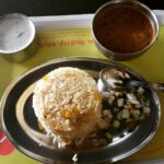 Swathishta Krishnan Instagram - Happiness s having a healthy rajasthani lunch💪 #cornpulao #greensalad #mixedsproutscurry #mixvegraitha