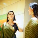 Swathishta Krishnan Instagram - Reflection ✨✨ . . Wearing @studio_thari Styling @label_niranjani Makeup @vigneswari_s_subbulakshmi Hairdo @anbu_hair_makeup_artist PC @qualitysaravana . . . . . Raintree hotel