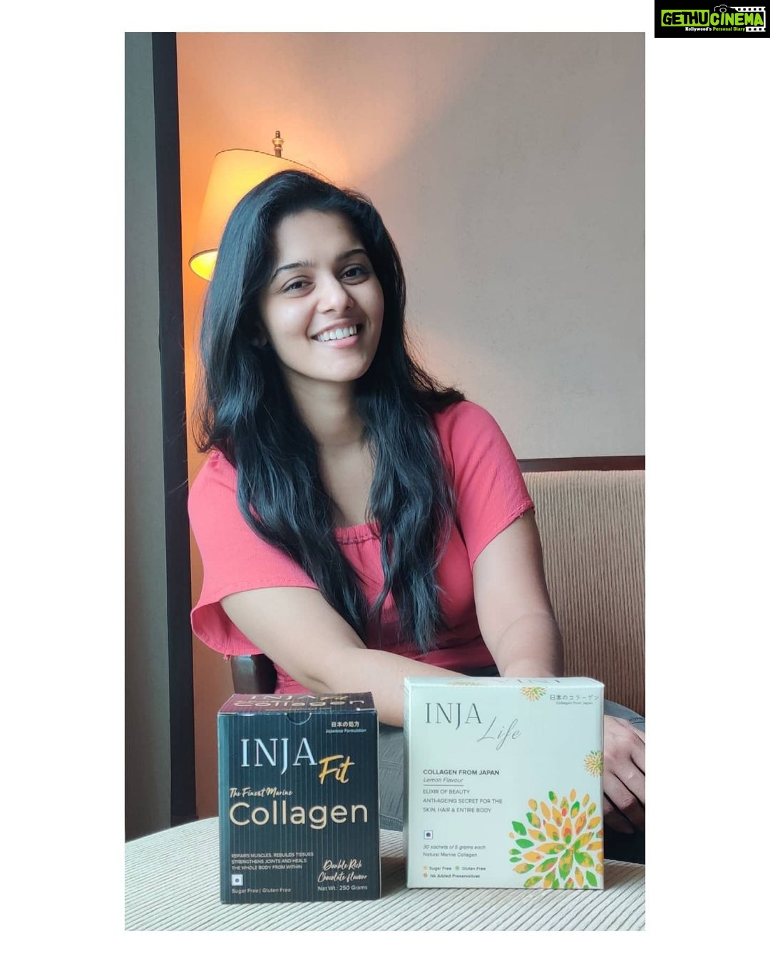 Swathishta Krishnan Instagram - Nutritious foods is key to being healthy inside and out, and specific macronutrients, vitamins and minerals can provide essential nutrients for healthy hair, skin and nails. . . Collagen is one of the latest buzzword, It is one of the main building blocks of our skin.. Was looking for a good collagen supplement since a very long time and found my goodie ryt der... Thanks to @inja_wellness for this quality product❣️ I would highly recommend it❣️❣️ . . . #collagenpowder #collagensupplements #antiagingskincare #injawellness