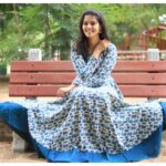 Swathishta Krishnan Instagram - Chin up , butter cup :)) . . . . Thank you @instorefashions for this lovely long anarkali kurta 💙💙 PC @varuun.jpg . . . .