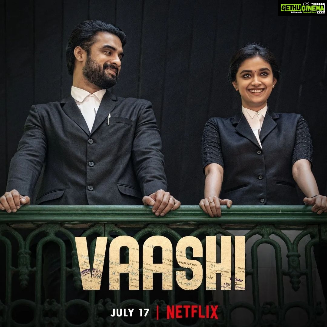 Tovino Thomas Instagram - #VaashiOnNetflix A judgment with two verdicts. One, of the case and one of a relationship 👩⚖️📚 👨⚖️ Vaashi is coming to Netflix on the 17th of July in Malayalam, Tamil, and Telugu. @tovinothomas @keerthysureshofficial @vishnuraghav @revathykalaamandhir @urvasitheatres