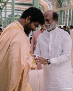 Vignesh Shivan Instagram - With the loving #Thalaivar Rajnikanth sir :) blessing our wedding with his esteemed presence with sooo much of positivity and good will 😇😇😍😍🥰🥰 

Happy to share some great moments on the one ☝️ month anniversary of our special day ☺️☺️😍😍😍 

#dreamymoments #wikkinayanwedding 
😍
.
.
.
.
.
.

Photography by @storiesbyjosephradhik
Filmed by @theweddingfilmer
Makeup by @puneetbsaini
Hair styling by @amitthakur_hair
Designed by @jade_bymk  @monicashah1207 
Styled by @shaleenanathani 
@altair_decor decor by @altair_decor 
Wedding Planners - @shaadisquad
