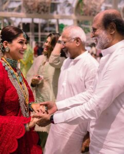 Vignesh Shivan Instagram - With the loving #Thalaivar Rajnikanth sir :) blessing our wedding with his esteemed presence with sooo much of positivity and good will 😇😇😍😍🥰🥰 

Happy to share some great moments on the one ☝️ month anniversary of our special day ☺️☺️😍😍😍 

#dreamymoments #wikkinayanwedding 
😍
.
.
.
.
.
.

Photography by @storiesbyjosephradhik
Filmed by @theweddingfilmer
Makeup by @puneetbsaini
Hair styling by @amitthakur_hair
Designed by @jade_bymk  @monicashah1207 
Styled by @shaleenanathani 
@altair_decor decor by @altair_decor 
Wedding Planners - @shaadisquad