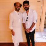 Vignesh Shivan Instagram - Always a blessing to stand next to #Thalaivar ! The energy u feel is jus unexplainable 😇😇 #Blessed #Soul #rajinikanth #Fan #forlife #SuperStar #One&Only #divine #spiritual #humble #Great #humanbeing
