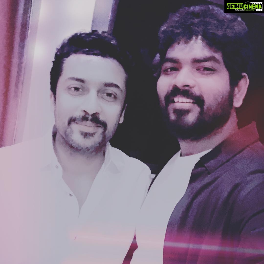 Vignesh Shivan Instagram - I saw a real life hero in u, when I was workin wit u & it was amazingly inspiring to know what all contributions u have done to this society! May all of that continue and all those blessings multiply& apply to u & ur blessed family & Happy 24th birthday @Suriya_offl sir 🎂😇🤩