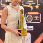 Yuvika Chaudhary Instagram - Gods plan 🙏🏻 Grateful thank you every one #dadasahibphalkeaward #dubai #yuvikachaudhary #international @junejasanchi @seasonsmumbai