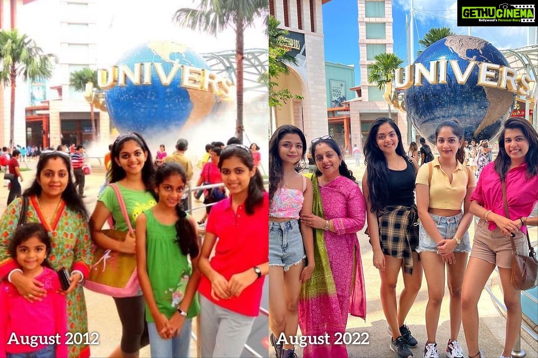 Ahana Kumar Instagram - 10 years apart .. Same Place , Same Month , Same Excitement 🤍🎡 Universal Studios Singapore