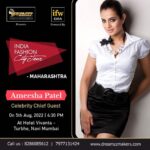 Ameesha Patel Instagram - I am Glad to be the chief celebrity of IFCT Mumbai ,one of the biggest fashion shows in India , Presented by Dreamzz Makers. The Event is on the 5th of August 2022 at Vivanta Navi Mumbai . I wish great Success. . . Come and join me there. See you all !!!