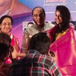 Ananya Nagalla Instagram - First award is always special❤️ that too when you get to receive it from the legendary actress #jamuna garu and Y.K nageshwararao garu it is even more special ❤️❤️ .. if i do half the things that you people have done i will be the happiest ❤️❤️😍and thank you yuva kalavahini😍😍 #firstaward #legendaryactressjamuna #shavukarujanaki amma #happyme❤️❤️