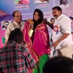 Ananya Nagalla Instagram - First award is always special❤️ that too when you get to receive it from the legendary actress #jamuna garu and Y.K nageshwararao garu it is even more special ❤️❤️ .. if i do half the things that you people have done i will be the happiest ❤️❤️😍and thank you yuva kalavahini😍😍 #firstaward #legendaryactressjamuna #shavukarujanaki amma #happyme❤️❤️