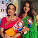 Ananya Nagalla Instagram - First award is always special❤️ that too when you get to receive it from the legendary actress #jamuna garu and Y.K nageshwararao garu it is even more special ❤️❤️ .. if i do half the things that you people have done i will be the happiest ❤️❤️😍and thank you yuva kalavahini😍😍 #firstaward #legendaryactressjamuna #shavukarujanaki amma #happyme❤️❤️