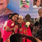 Ananya Nagalla Instagram - First award is always special❤️ that too when you get to receive it from the legendary actress #jamuna garu and Y.K nageshwararao garu it is even more special ❤️❤️ .. if i do half the things that you people have done i will be the happiest ❤️❤️😍and thank you yuva kalavahini😍😍 #firstaward #legendaryactressjamuna #shavukarujanaki amma #happyme❤️❤️