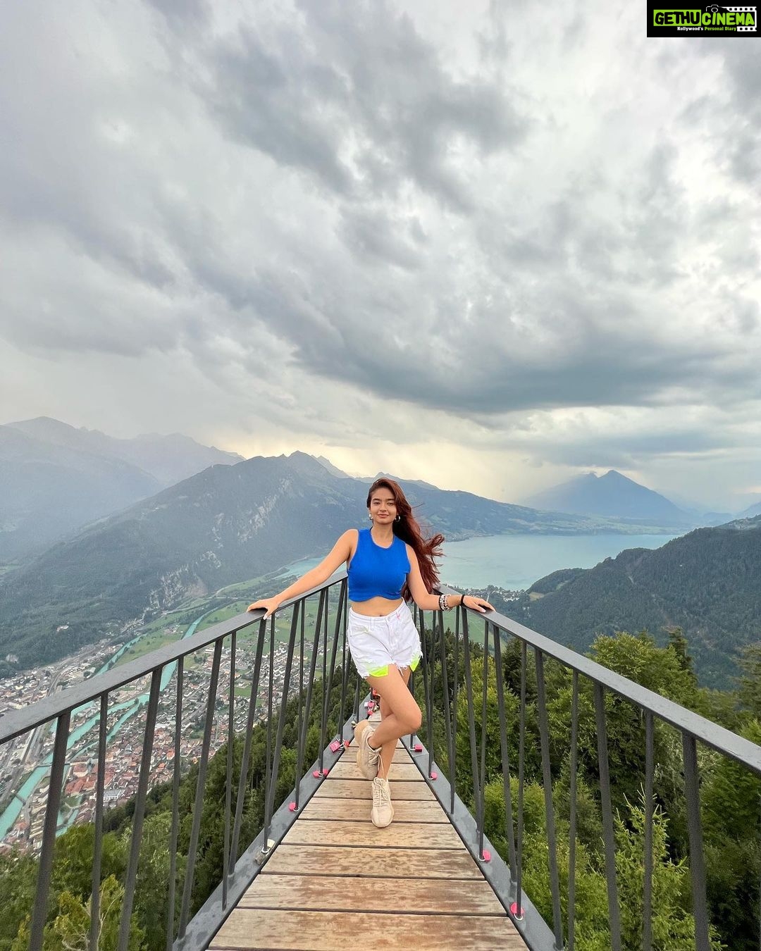 Anushka Sen Instagram - What a view 🏞 Harder Kulm - Top of Interlaken