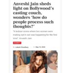Anveshi Jain Instagram - @abobindia thanks for the meaningful and entertaining Live Session “Monday with Madness” & @business.upturn to pick it up . I am so glad that this particular topic is highlighted . Just a small note from me to add to that - Dear beautiful girls , Purely from my experience I am telling you, that this field might test your patience but no ones going to force you to trade your integrity for work. YOU decide your course of career. The men that we women try to allure with charm thinking that they that will help us get somewhere is a fallacy ! Babe , Powerful Men are powerful for a reason.They can see through your intentions. Desperation can make you do things you’d never imagine doing . My decision of moving to Mumbai was a spontaneous but well thought . I had events backing me up financially, which is why I didn’t fall prey to that rot . Don’t just have plan A , have B, C and D to give you the financial back up to say NO ! Mumbai, Maharashtra