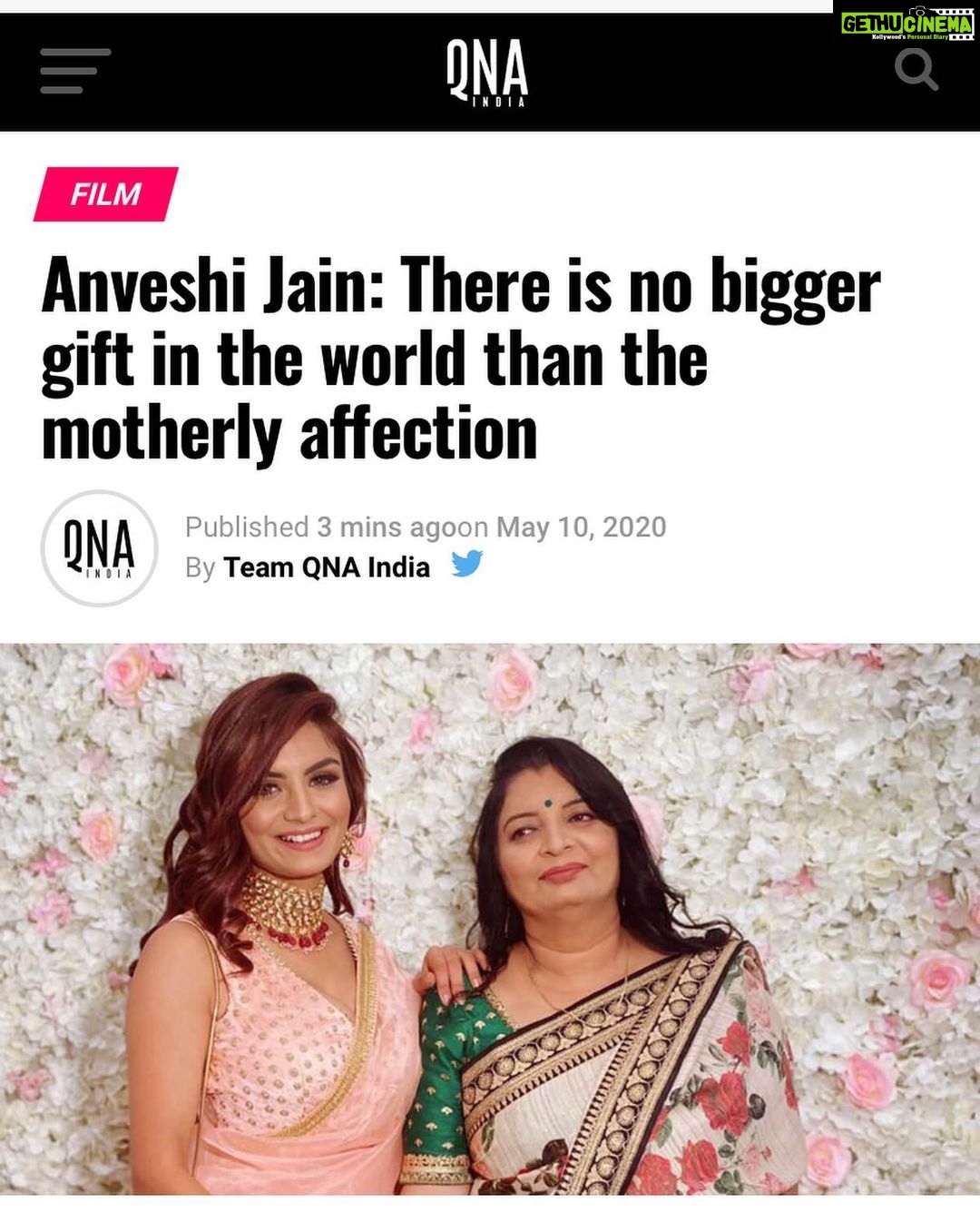 Anveshi Jain Instagram - Happy Mother’s Day ! ❤️ @qnaindia Mumbai, Maharashtra
