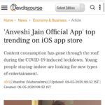Anveshi Jain Instagram - @bloomberg ❤️ Few more to go.. if you are keen , check the link in the bio . #anveshijainapp #27th#rank #ios #anveshijain Mumbai, Maharashtra