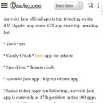 Anveshi Jain Instagram - @bloomberg ❤️ Few more to go.. if you are keen , check the link in the bio . #anveshijainapp #27th#rank #ios #anveshijain Mumbai, Maharashtra