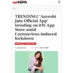 Anveshi Jain Instagram – Anveshi Jain app is currently at 27th position in top 100 apps under the “Entertainment Category” in the Indian market for iOS, leaving behind other  applications like TVF play, Eros Now, Vodafone Play and Viu. 
It happened only because of you ! I cannot send you enough love for it ! #bloomberg #theweek  #business #ios #ranks Mumbai, Maharashtra