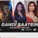 Anveshi Jain Instagram - 💎 Love seeing these UNIMAGINABLE numbers starting from 304.7MILLION VIEWS and growing .. 94.5 Million >29.0 million > 15 Million and more on “Anveshi Jain App show called - “Gandi Baatein “. To be honest I made this show as an experiment and wasn’t really aware that it’s gonna be received so well . And you , just you my Insta Fam it is all so beautiful, I will never be tired of thanking you a million times for who you are and what you did, close to 83000 people joined me today 💝 ! Thank you . See u tommorow 10.15 pm . ❤️ Mumbai, Maharashtra