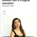 Anveshi Jain Instagram – @timesofindia 
@ajtaknews 
@saharasamaynews 
@breakingtubebt 
@koimoi 
@quinthindi 
@outlookindia 
@newsstate 
@doonhorizon 
I wasn’t sharing these articles because my followers might think that I am becoming self obsessed 🤪but this phase & feeling is magnificent and these posts will be there for me to feel nostalgic aage jake when it will all fade !!! वैसे भी ये आपकी वजह से ही तो हैं । it’s our achievement ! पता है कई बार in the middle of the night I get teary eyes filled with gratitude because of this overwhelming love and my dreams coming true, I cry while I thank n send love to each of you . I always wanna stay grounded,grateful and yours .❤️and thank you media ! You have been very kind to me ! 
#thankyou #youareawesome #iloveyou #love #blessed #grateful #makingnews #achievement#loveandaffection Mumbai, Maharashtra