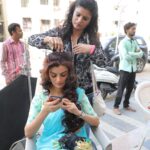 Anveshi Jain Instagram - “G “ Releasing 3rd Jan 2020. These are some of the precious moments from the set . BTS Alert !!!! 😛 I am so in love with the look and feel of “Vidya “the character I am playing. Thank you @ashadeepcine @gthefilm , Aditya & Mr. Mahendra Patel Ji #gthefilm #bts #lovequotes #love #blessed #grateful #blue #shooting #bts #btsedits #anveshijain #gujratifilm #photography Gujarat