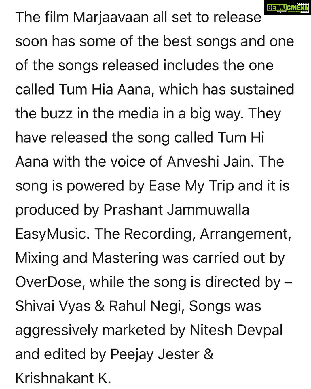 Anveshi Jain Instagram - Thank you @cinetalkers for acknowledging and articulating it beautifully ! Grateful ! Good job everyone ! Congratulations ,we are making news ! @easemytrip @dixantshaurya @vasundhara.joshi @sakil_kunwar Mumbai, Maharashtra
