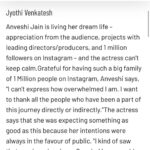Anveshi Jain Instagram – Thank you @ @bollyydotcom Viacom18 Media Pvt. Ltd.