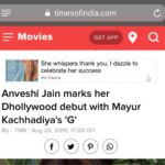 Anveshi Jain Instagram - @thetimesofindia @myetimes ♥️
