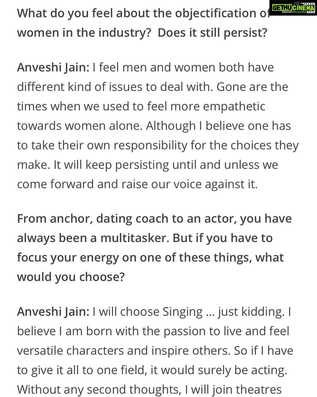 Anveshi Jain Instagram - https://www.qnaindia.com/anveshi-jain-would-give-up-everything-for-acting/ Pretty much !! #l #Q&Aindia#article #media #coverage #interestingread #anveshijain #love #for #acting Mumbai, Maharashtra