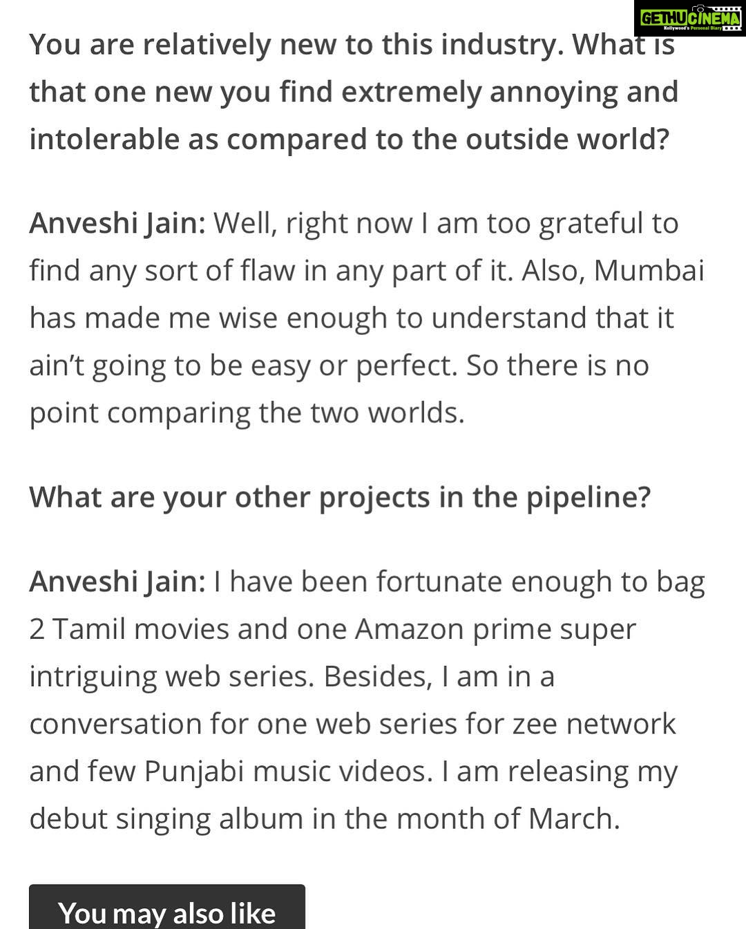 Anveshi Jain Instagram - https://www.qnaindia.com/anveshi-jain-would-give-up-everything-for-acting/ Pretty much !! #l #Q&Aindia#article #media #coverage #interestingread #anveshijain #love #for #acting Mumbai, Maharashtra