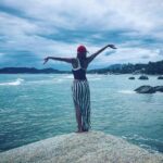 Anveshi Jain Instagram - And when you gaze long enough into the abyss ,the abyss will gaze back into you. #unrealisticrealism #turquoisesea #worldbelongstome #winover #limitless #abundance #lovemylife Rock bar