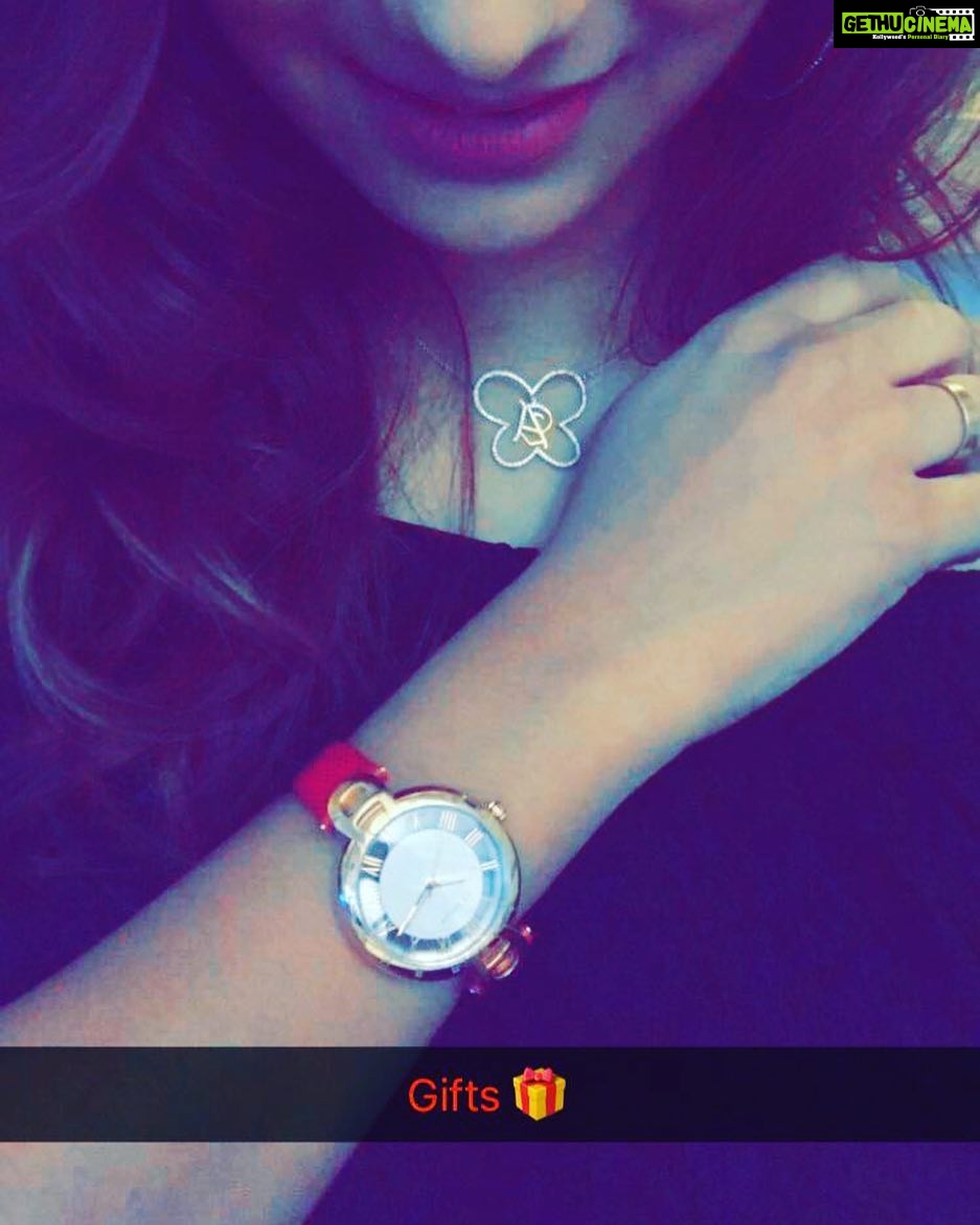 Anveshi Jain Instagram - #me #birthdaygirl #gifts #grateful365#aigner#motherofpearls#loveforwatches #customizedperfumes #customizedpendant#luxurylife