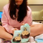 Anveshi Jain Instagram - Am I weird ? 🙈 these are friends collection socks , I am wearing phoebe and blue one is Chandler I guess , isn’t he? Bangalore, India