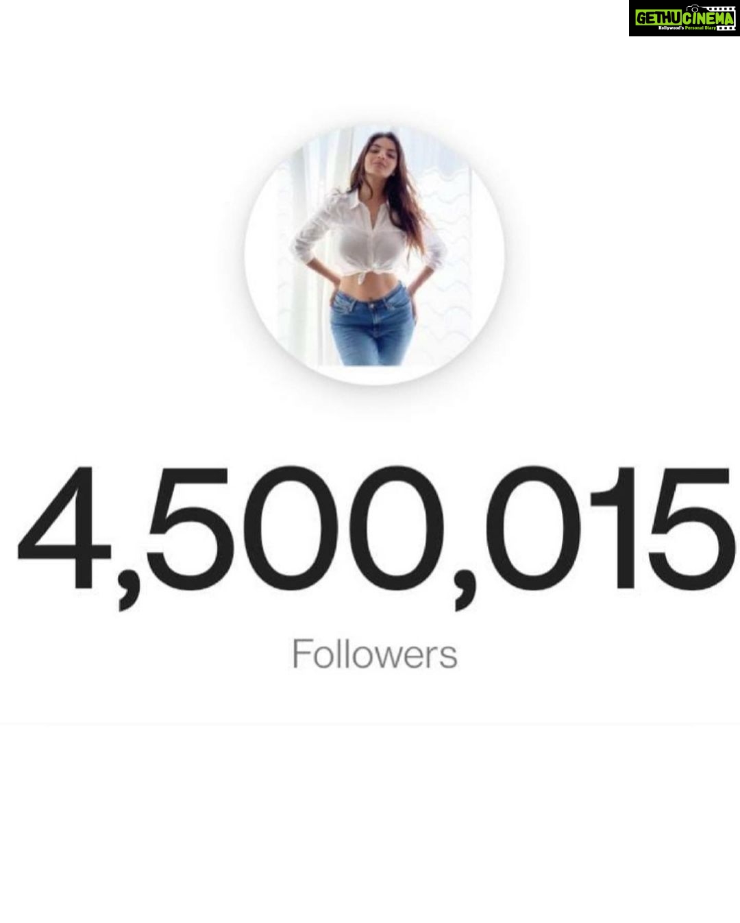 Anveshi Jain Instagram - Thank you 4.5 Million of you 💝 I am grateful .