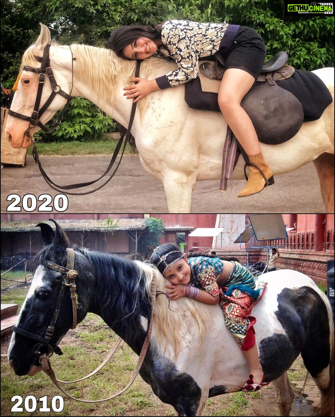 Ashnoor Kaur Instagram - 10 years apart, but my love for animals remains constant❤️