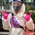 Ashnoor Kaur Instagram - The only #AirportLook you can have these days, but a tinch of colourful styling harms no one😉 . #WorkCalling so here I come, accepting the #NewNormal ♥️ #ppekit #staysafe #airportdiaries Mumbai Airport