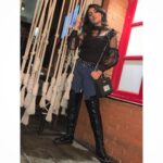 Ashnoor Kaur Instagram - #AboutLastNight #WhatIWore . . Would you prefer wearing jeans to a party? 📸 @reem_sameer8 🍪❤️ #MyLook #ashnoorstylediaries #highboots #black #blackisthenewpink #party #fun