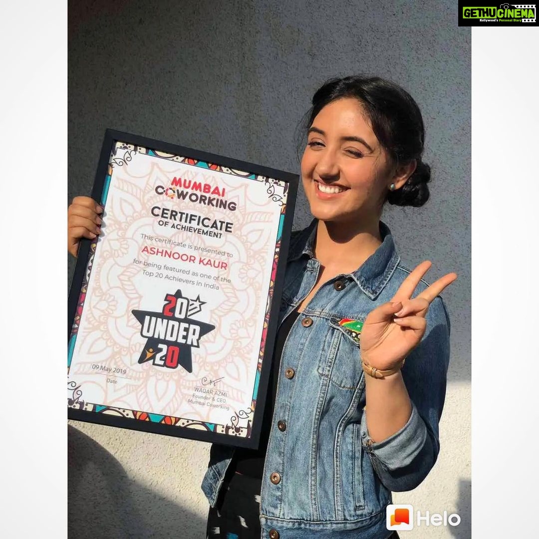 Ashnoor Kaur Instagram - Grateful... Top 20, under 20!❤️ . . @mumbaicoworking #ashnoorkaur #top20under20 #blessed #abouttoday . . @mdaftabk ❤️